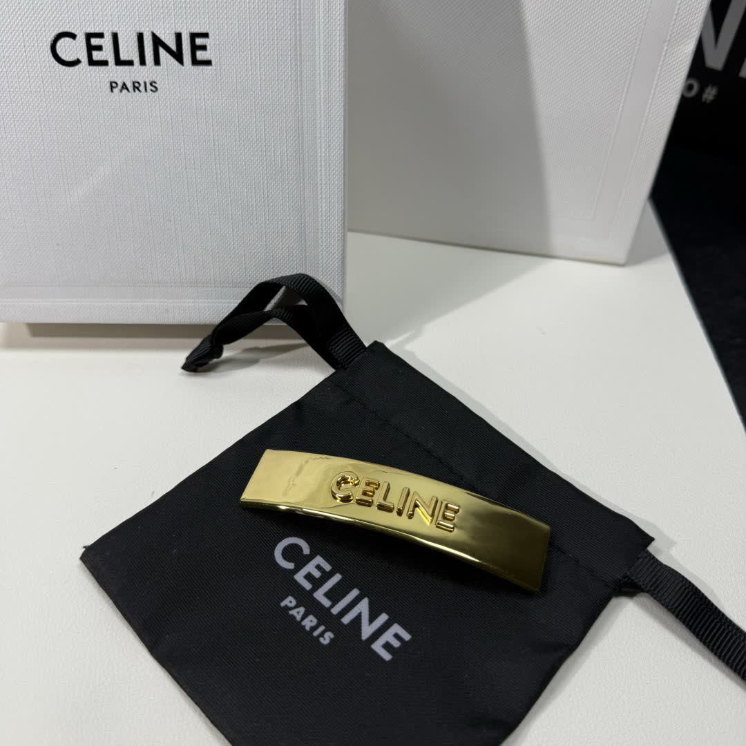 Celine Paris Gold Tone Hair Clip